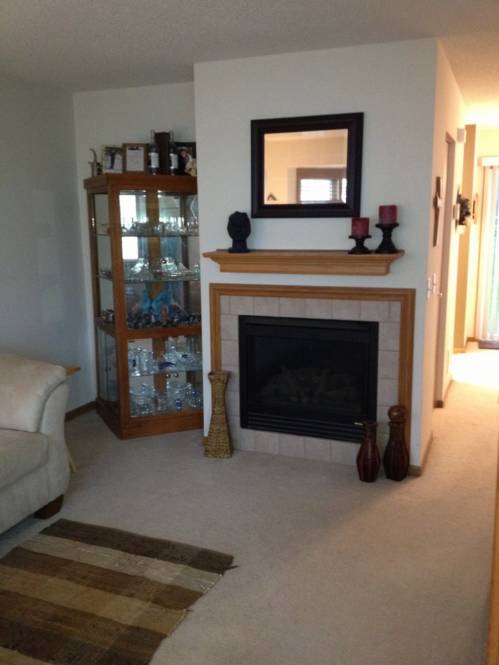 family room with gas fireplace.
