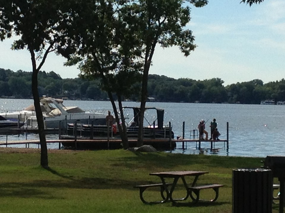 front views of surfside park/beach on lake minnetonka